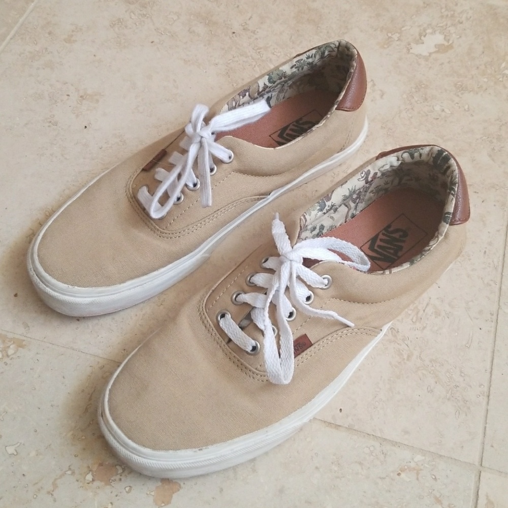 Tan Vans with Insole Pattern